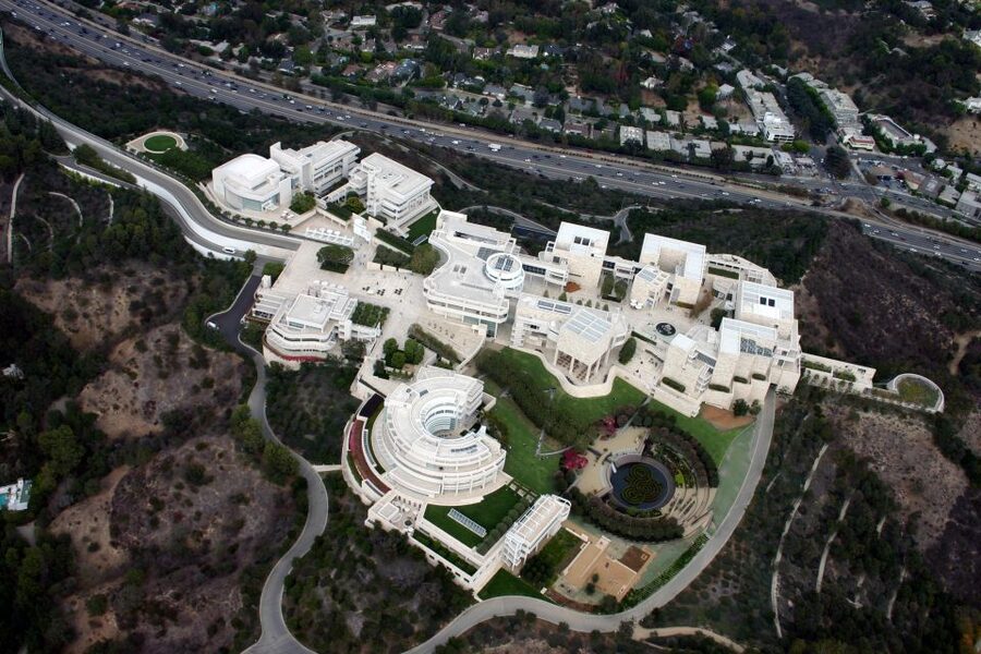California Coastline & Hollywood Celebrity Helicopter Tour - Getty Center and the Santa Monica Mountains, seen as one system