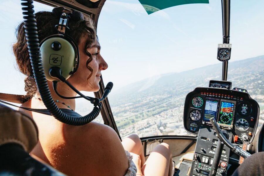 Hollywood & Beverly Hills Celebrity Helicopter Tour - Over the Hollywood Hills toward Mulholland Drive and Laurel Canyon
