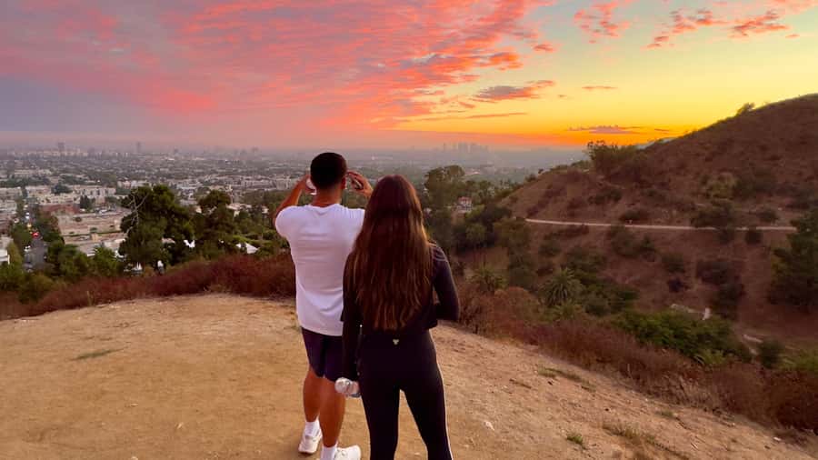 Hollywood Walking & Hiking Sunset Tour with LA Skyline Views - Ovation Hollywood Stop: Street Food, Shops, and Early Sunset Photos