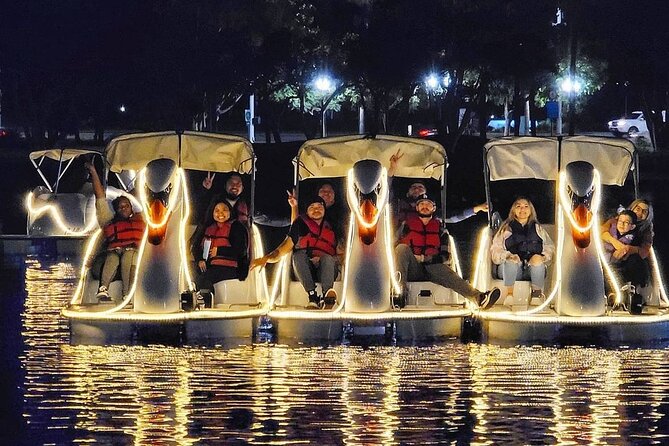 Illuminated Swan Boat Night Ride on Rainbow Lagoon in Long Beach - Sunset-to-night timing: when the swans actually look their best