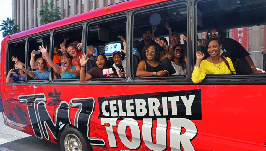 Los Angeles: TMZ Star-Studded Celebrities of Hollywood Tour - Hollywood Walk of Fame and the TCL Chinese Theatre area, seen with pop-culture context