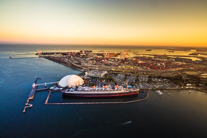 Private Helicopter Tour over Long Beach: See Catalina, Queen Mary - Queen Mary from above: where the story is obvious