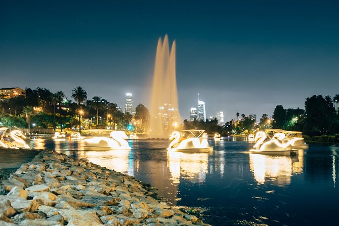 Swan Boat Night Ride at Echo Park Lake - Pedal power on a swan boat, how hard is it and how comfortable is it