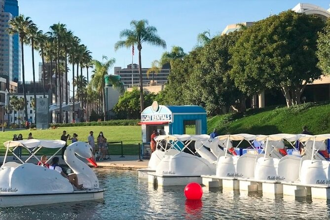 Swan Boat Rental at Rainbow Lagoon in Long Beach - Steering and pedaling, yes, it’s a mini workout
